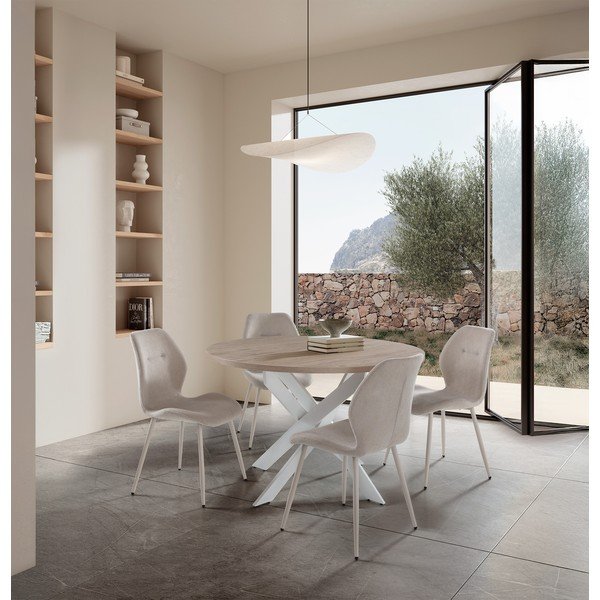 Kreemikas polsterdatud söögitoolide komplekt 4 tk Ansu - Marckeric-image-1