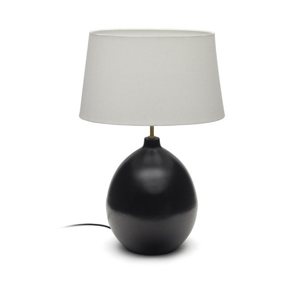 Must-valge lauavalgusti tekstiilist varjuga (kõrgus 72 cm) Foixa - Kave Home