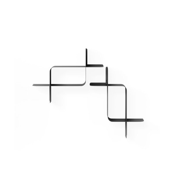 Mattmustad astmelised terasest riiulid 2 tk komplektis 62 cm Montage - Umbra