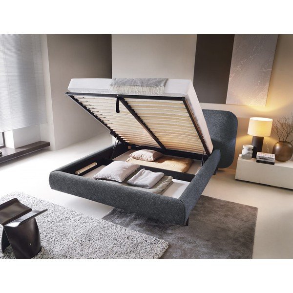 Sinine polsterdatud kaheinimesevoodi koos panipaiga ja voodipõhjaga 180x200 cm Pointt - ELTAP-image-2