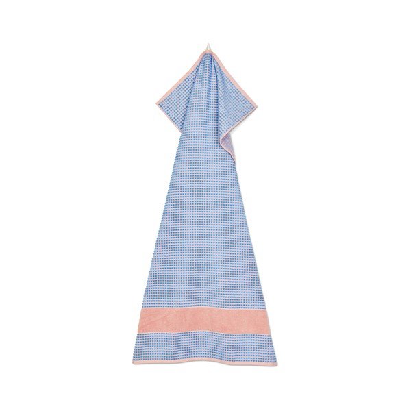 Sinine-roosa froteerätik orgaanilisest puuvillast 70x140 cm Check - JUNA-image-3