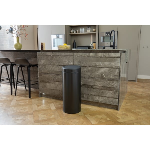 Tumehall terasest prügikast 30 l Touch Bin - Brabantia-image-1
