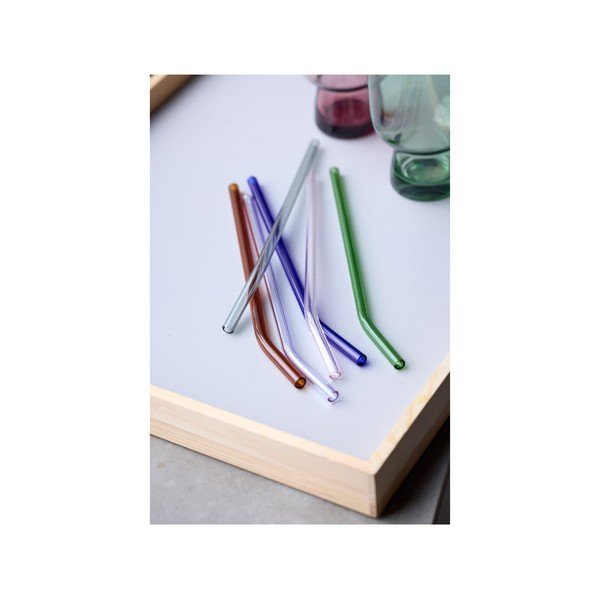 Klaasist kõrred 4tk komplektis koos puhastusharjaga - Lyngby Glas-image-2