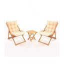 Kreem-puiduvärvi pöögipuidust aiamööbli komplekt 2-le - Floriane Garden