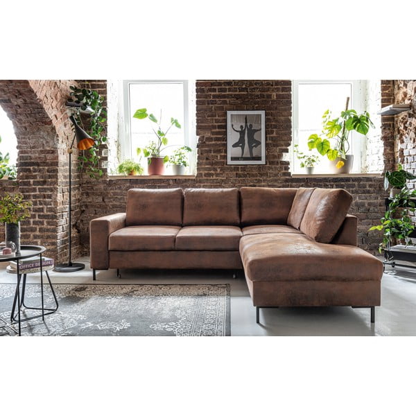 Pruun kunstnahast nurgadiivan (paremas nurgas) Lofty Lilly - Miuform-image-1