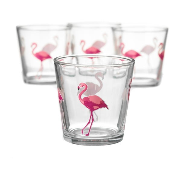 Sada 4 skleniček Unimasa Flamingo, 220 ml