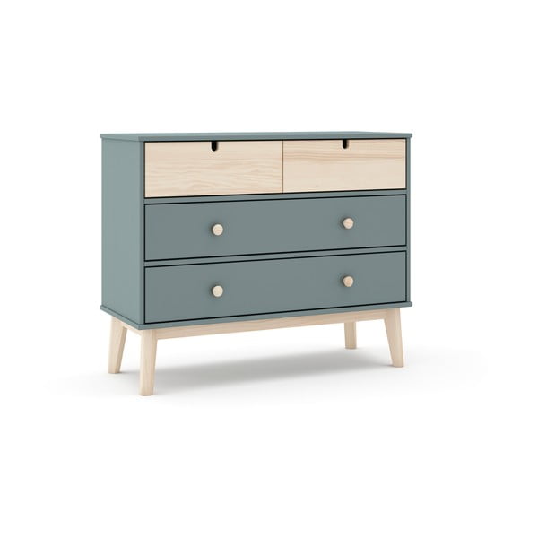 Hallikasroheline laste kummut 100x81x40 cm Estefania – Marckeric-image-2