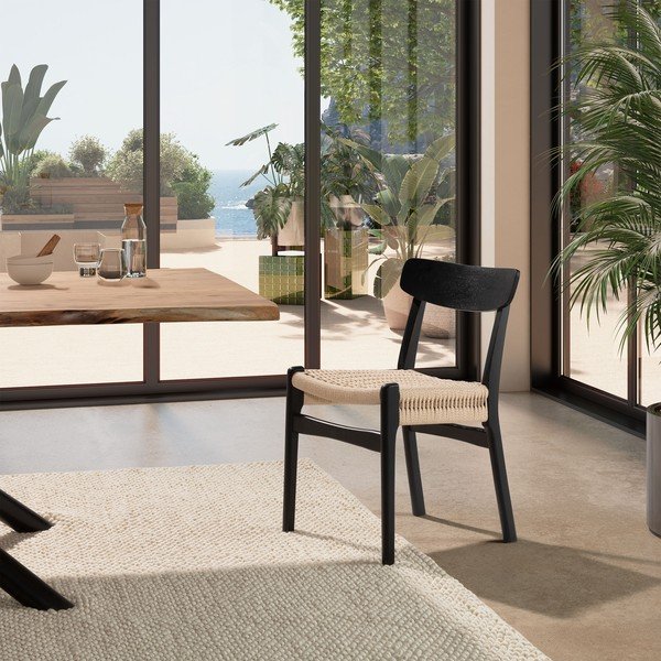 Mustad kummipuust söögitoolid, 2 tk komplekt Biel - MOME-image-1