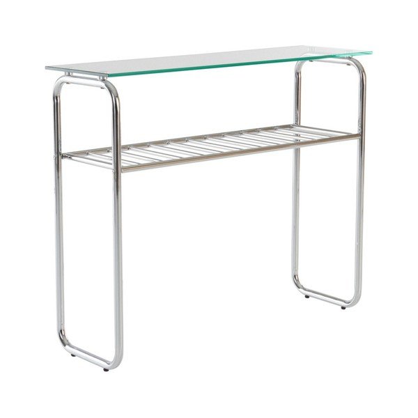 Konsoollaud läikiva hõbedase klaasist pealispinnaga 32x100 cm Walle - Jotex