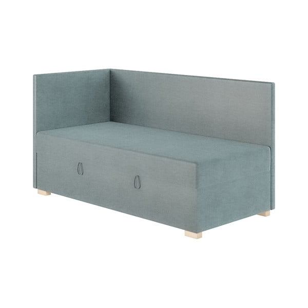 Sinine nurga lastevoodi koos madratsiga koos hoiuruumiga 90x200 cm Flexi – Ghado-image-3