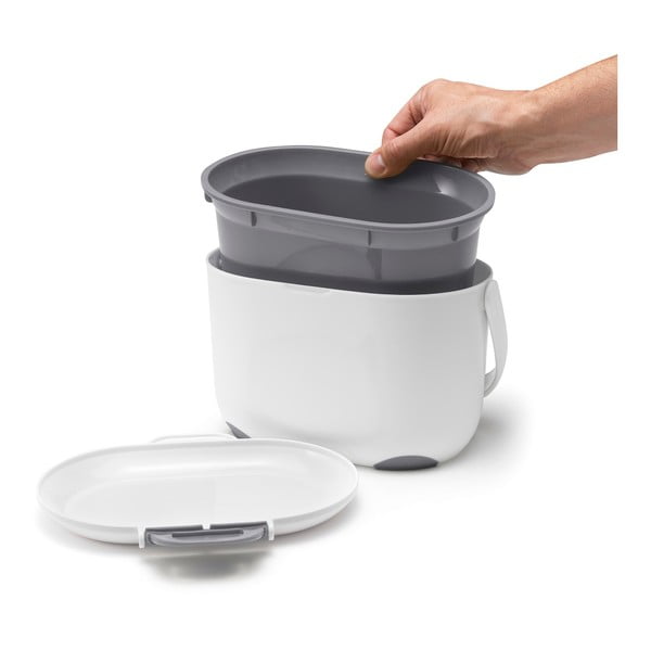 Valge/hall kompostitav prügikast 2,5 l - Addis-image-3