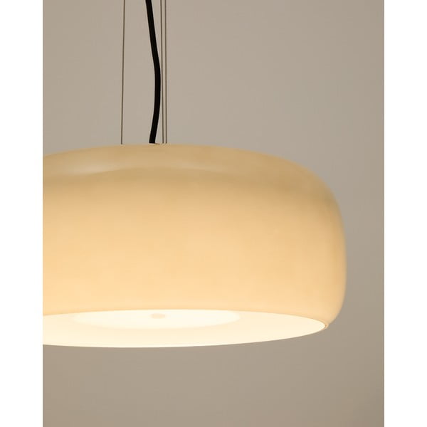 Hallikasbeež LED-rippvalgusti klaasist varjuga ø 38 cm Reig - Kave Home-image-1