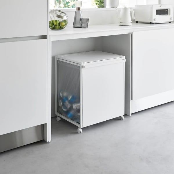 Valge metallist prügikast sorteeritud jäätmete jaoks Tower - YAMAZAKI-image-4