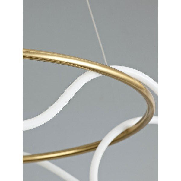 Alumiiniumist hämardatav LED-ripatslamp kuldses värvitoonis akrüülklaasist varjuga, läbimõõduga 70 cm Tiriac - Nova Luce-image-2