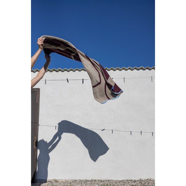 Burgundiapunane/hallikasbeež orgaanilisest puuvillast froteerätik 70x133 cm Nova Arte - Mette Ditmer Denmark-image-4