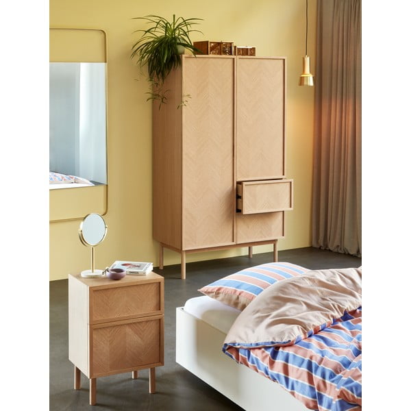 Tammepuidust öökapp naturaalses värvitoonis Herringbone - Hübsch-image-3