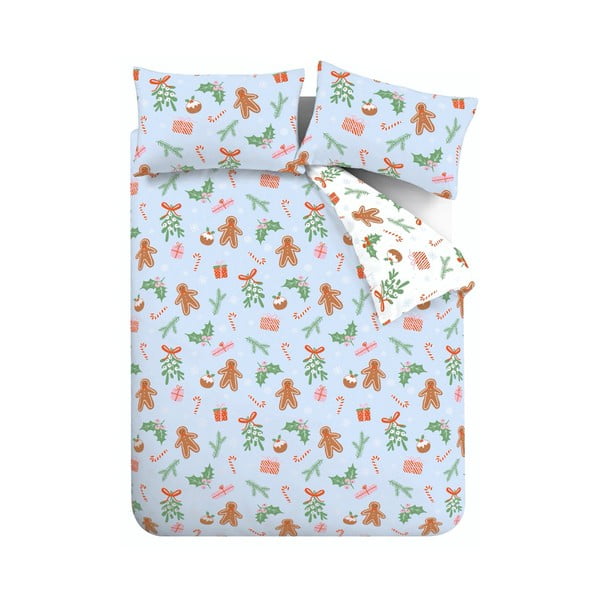 Sinine mikrokiust pikendatud voodipesu kaheinimesevoodile 230x220 cm Gingerbread - Catherine Lansfield