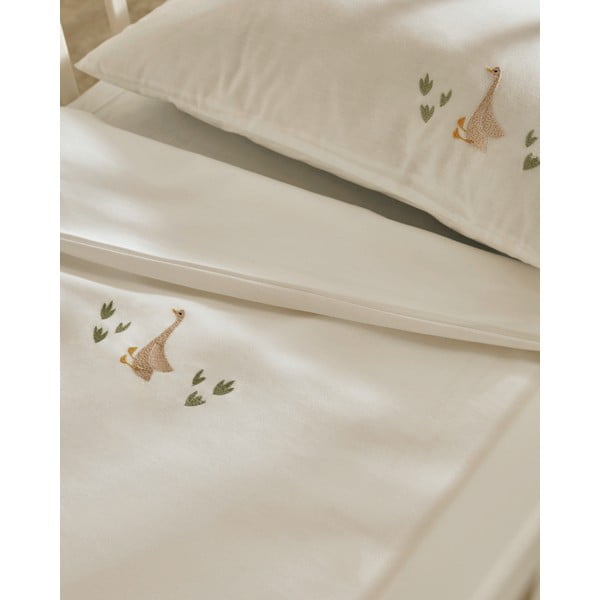 Valge laste voodipesu puuvillasest perkalist 70x140 cm Milu - Kave Home-image-1