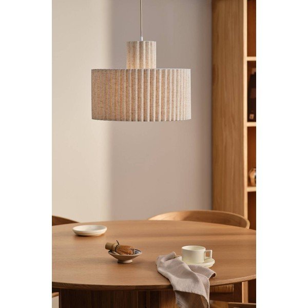 Beež linane ripplamp ø 40 cm Alina - Jotex-image-1