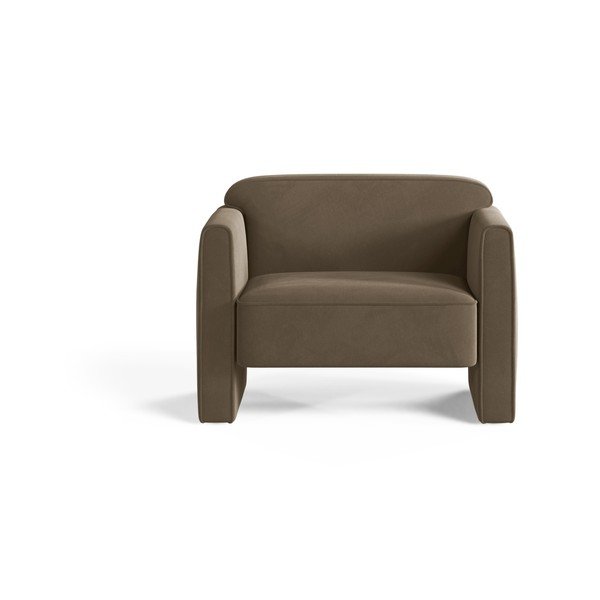 Hallikaspruun sametist tugitool Abby - Micadoni-image-1