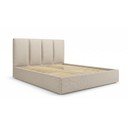 Beeži värvi pehmendusega kaheinimese voodi, millel on hoiuruum ja rest 180x200 cm Juniper - Mazzini Beds