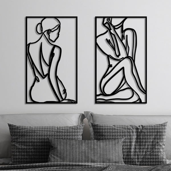 Metallist seinakaunistus 42x70 cm Minimalist Female - Wallity-image-3