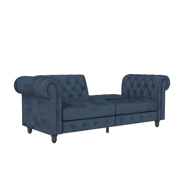 Tumesinine sametist diivan 236 cm Felix - Støraa-image-1