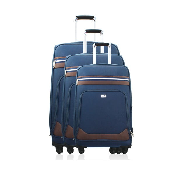 Sada 3 cestovních zavazadel Valises Avec Poly Blue