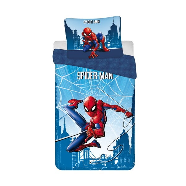 Sinine puuvillane laste voodipesu 140x200 cm Spider-man "Blue" - Jerry Fabrics