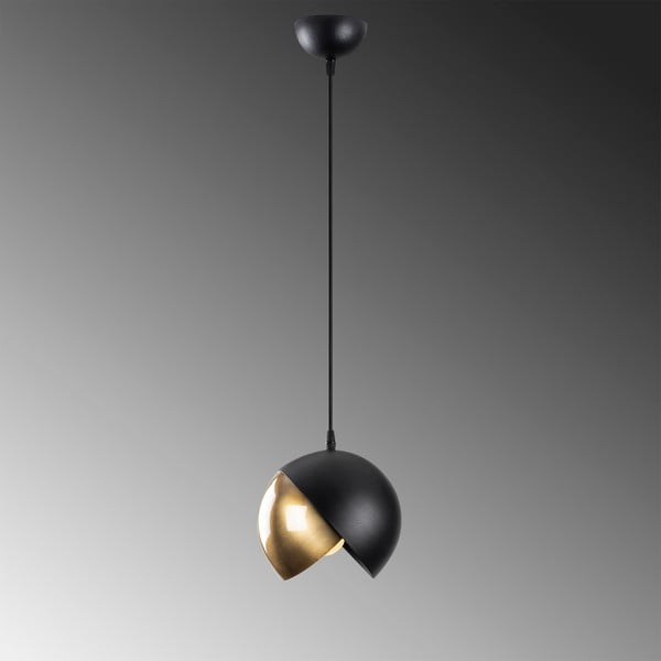 Must-kuldne rippvalgusti metallist varjuga ø 20 cm Berceste - Opviq lights-image-3