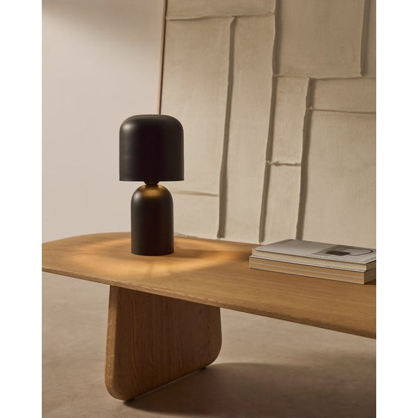 Must lauavalgusti metallist varjuga (kõrgus 28 cm) Monze - Kave Home-image-1