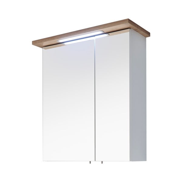 Valge rippuv vannitoakapp koos peegliga 60x72 cm Set 923 - Pelipal-image-2