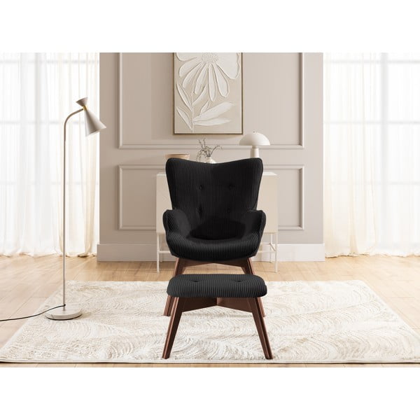 Must velvetist tugitool koos jalatoega Niko - Ropez-image-1