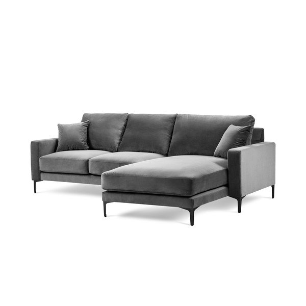 Tumehall sametist nurgadiivan (parempoolne nurk) Harmony – Kooko Home-image-2