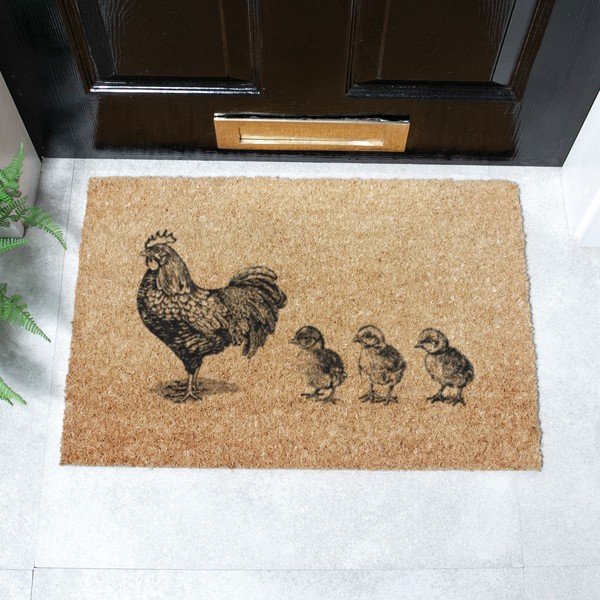 Kookoskiududest matt 40x60 cm Chickens and Chicks - Artsy Doormats-image-2