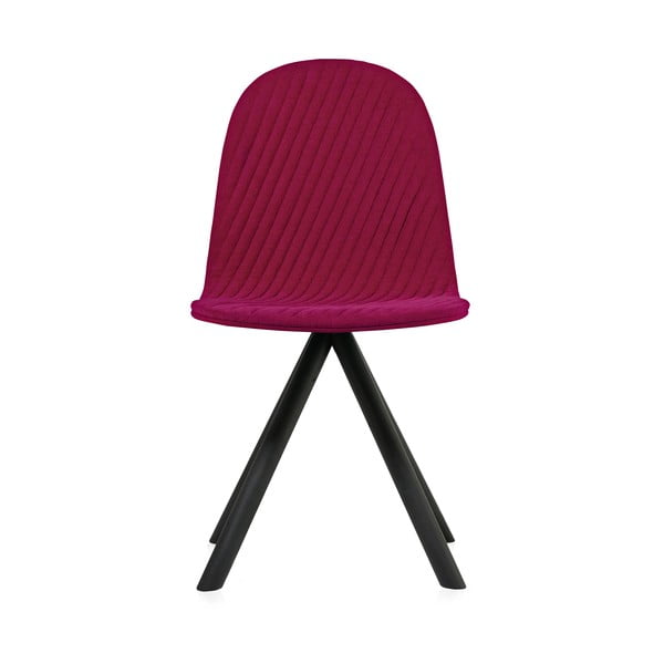 Růžová židle s černými nohami Iker Mannequin Stripe