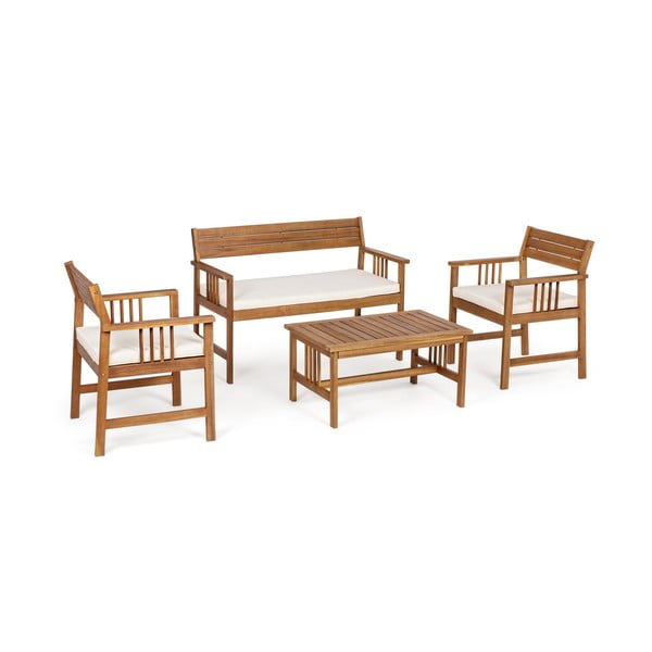 Akaatsia täispuidust aiamööbli komplekt 4-le Noemi - Bizzotto