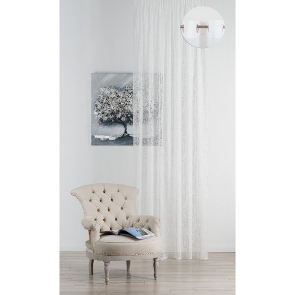 Valge kardin 140x260 cm Lisandra - Mendola Fabrics-image-1