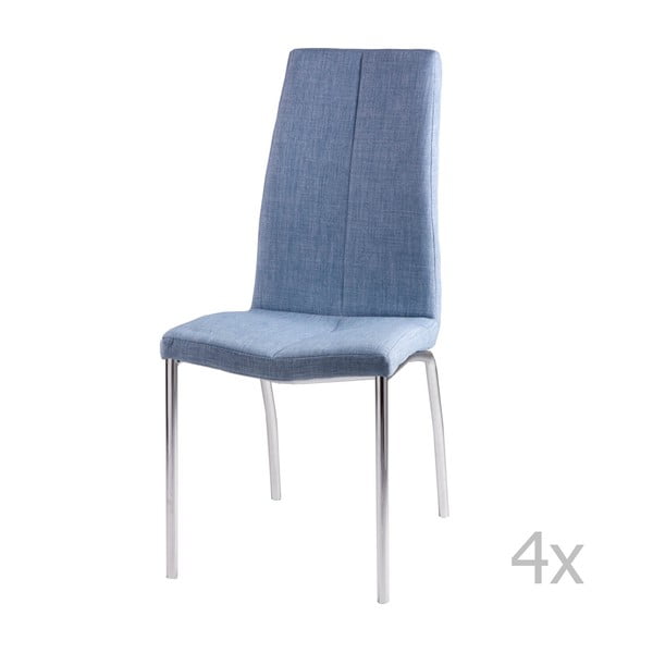 Sada 4 modrých jídelních židlí sømcasa Carla