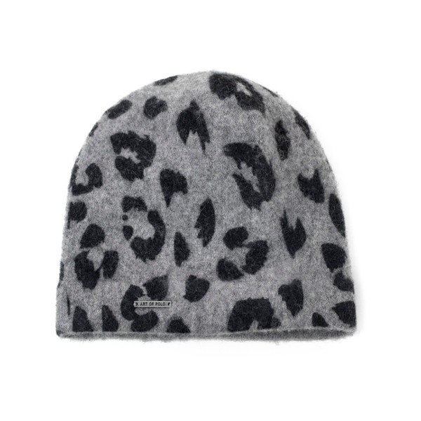Šedá čepice Leopard