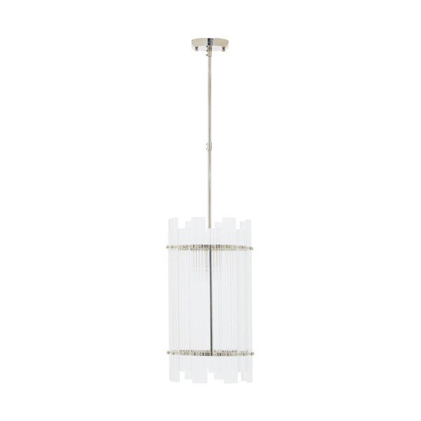 Hõbedane metallist ripplamp klaasist varjuga, läbimõõduga 27 cm Ritz - Premier Housewares