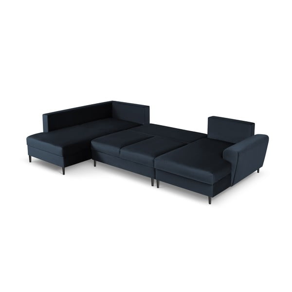 Tumesinine sametist panipaigaga nurgadiivanvoodi (vasak nurk/"U"-kujuline) Kyoto - Cosmopolitan Design-image-2