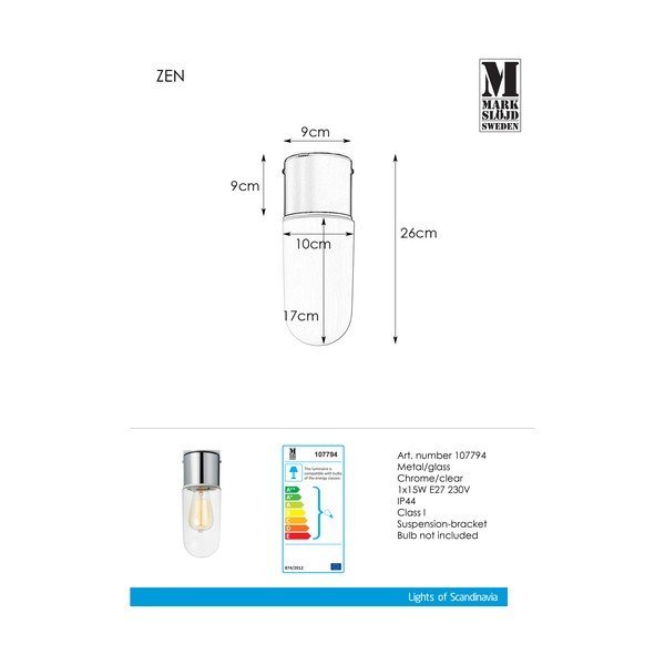 Laevalgusti Ceiling Chrome Clear Zen - Markslöjd-image-2