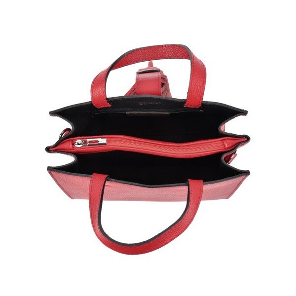 Červená kožená kabelka Luisa Vannini Rosso-image-3