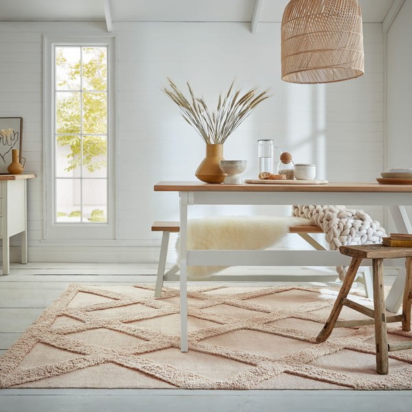 Beež puuvillane vaip 120x170 cm Tessa Diamond - Flair Rugs-image-1
