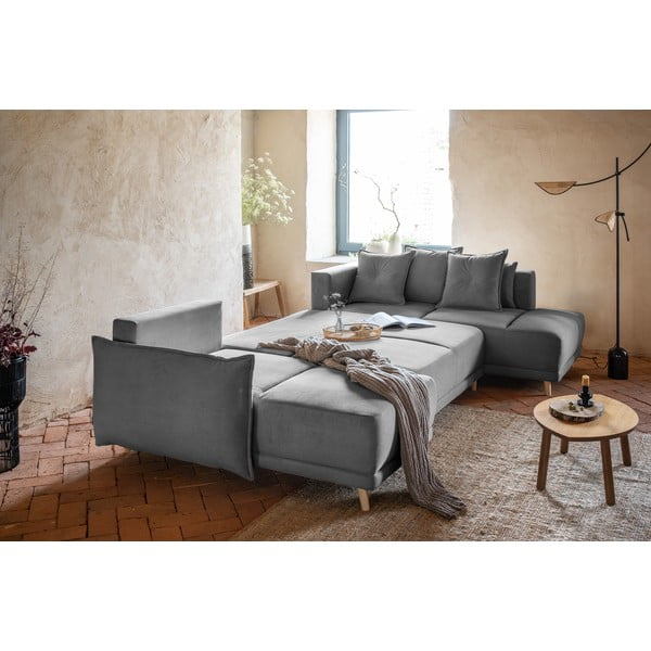 Hall velvetist nurgadiivanvoodi (parem nurk/"U") Lazy Lukka - Miuform-image-4