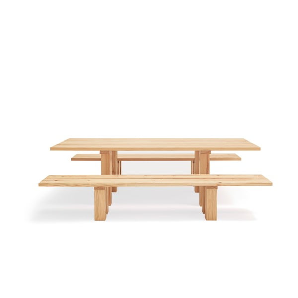 Söögilaud männipuidust lauaplaadiga 100x260 cm Banda - Teulat-image-4