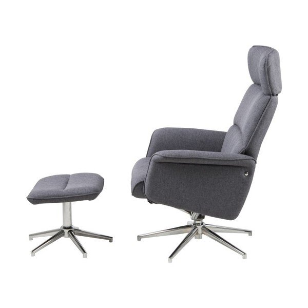 Tmavě šedé polohovatelné křeslo s podnožkou Actona Alura-image-3