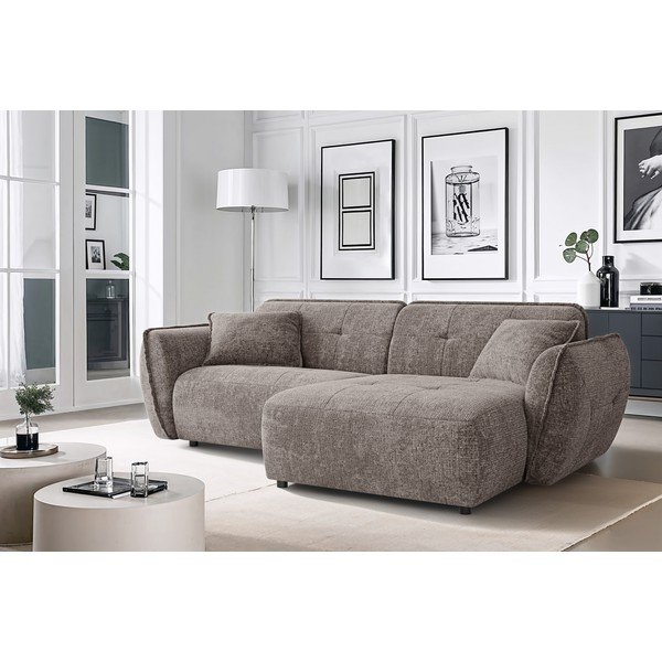 Hallikaspruun šenillist nurgadiivan (parem nurk) Nelia - Ropez-image-1