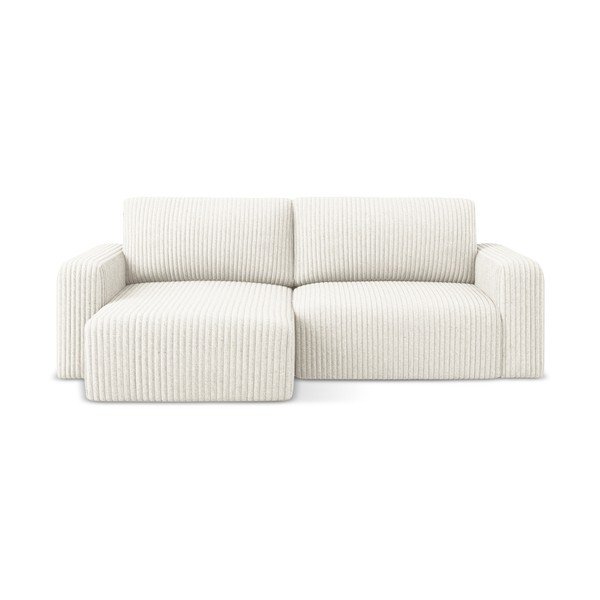 Kreemikas sametist diivanvoodi/panipaigaga nurgadiivan (vasak nurk/diivanvoodiga) Kona - Makamii